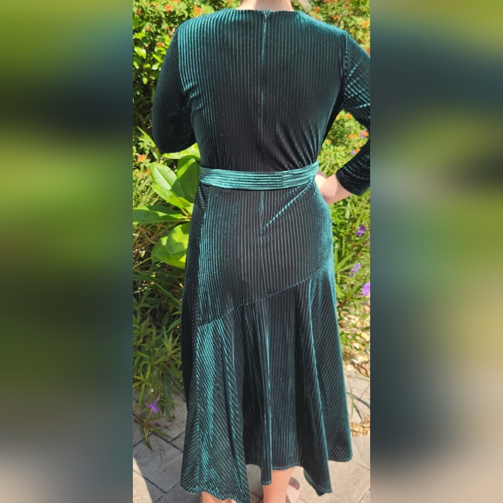 MASON TARA maxi green velvet dress - Picture 5 of 11